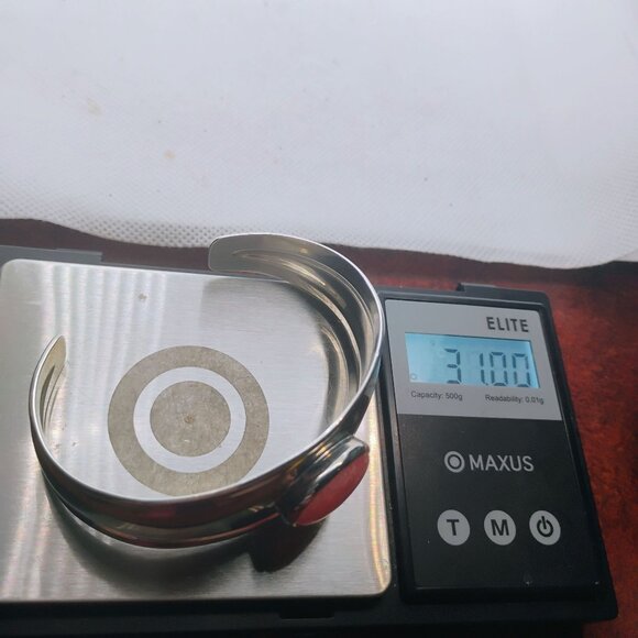 Espo Joseph Esposito Sterling Silver Rhodochrosite Cuff Bracelet - Picture 7 of 9